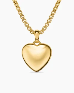 Sculpted Cable Heart Locket 18K Yellow Gold, 23mm