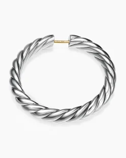 Sculpted Cable Hoop Earrings Sterling Silver, 38mm