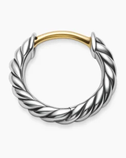 Sculpted Cable Micro Huggie Hoop Earrings Sterling Silver, 10.6mm