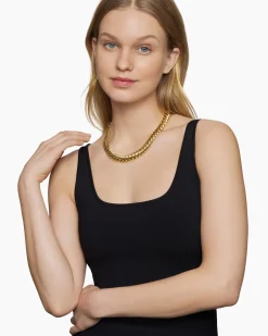 Sculpted Cable Necklace 18K Yellow Gold, 14mm