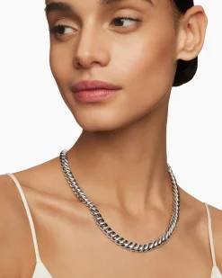 Sculpted Cable Necklace Sterling Silver, 8.5mm