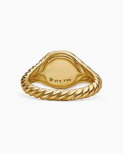 Sculpted Cable Pinky Ring 18K Yellow Gold, 10mm