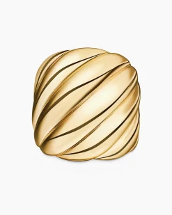Sculpted Cable Ring 18K Yellow Gold, 20mm