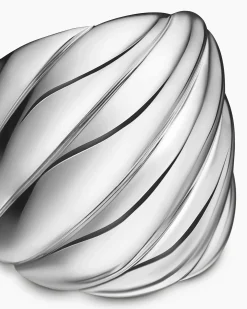 Sculpted Cable Ring Sterling Silver, 21mm