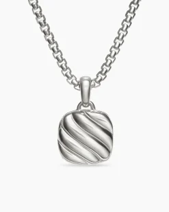Sculpted Cable Square Locket Sterling Silver, 14.5mm