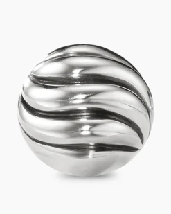 Sculpted Cable Stud Earrings Sterling Silver, 8mm