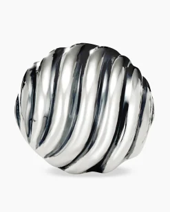 Sculpted Cable Stud Earrings Sterling Silver, 14mm