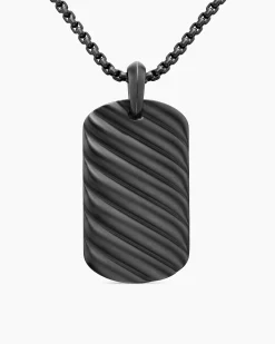 Sculpted Cable Tag Black Titanium, 42mm