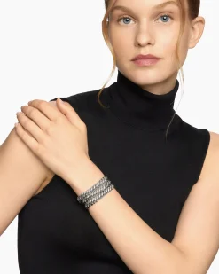 Sculpted Cable Triple Wrap Bracelet Sterling Silver, 8.5mm