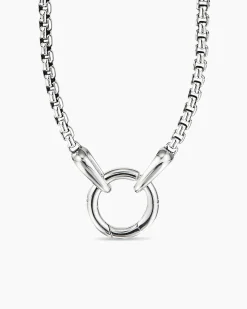 Smooth Amulet Box Chain Necklace Sterling Silver, 2.7mm