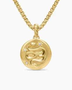 Snake Amulet 18K Yellow Gold with Diamonds, 18.8mm