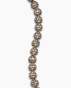 Spiritual Beads Bracelet 18K Rose Gold and Pavé Cognac Diamonds, 6mm