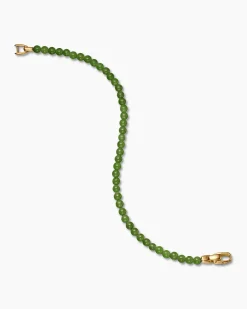 Spiritual Beads Bracelet Nephrite Jade and 18K Yellow Gold, 4mm