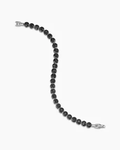 Spiritual Beads Bracelet Platinum and Pavé Black Diamonds, 6mm