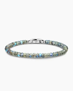 Spiritual Beads Faceted Bracelet Sterling Silver with Labradorite, 5mm