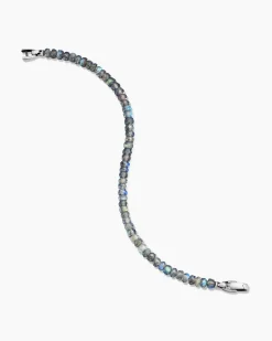 Spiritual Beads Faceted Bracelet Sterling Silver with Labradorite, 5mm