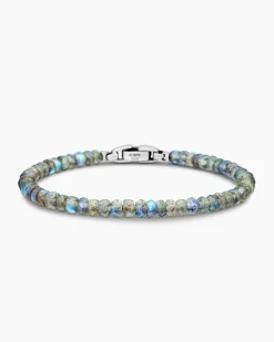 Spiritual Beads Faceted Bracelet Sterling Silver with Labradorite, 5mm