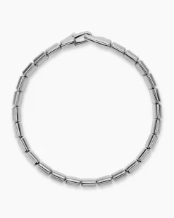 Spiritual Beads Flat Bead Bracelet Sterling Silver, 8mm