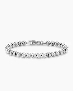 Spiritual Beads Metal Bead Bracelet Sterling Silver, 6mm