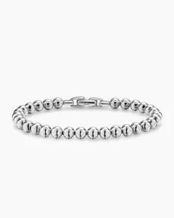 Spiritual Beads Metal Bead Bracelet Sterling Silver, 6mm