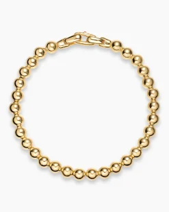 Spiritual Beads Metal Bead Bracelet 18K Yellow Gold, 6mm