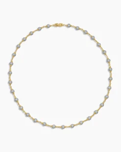 Spiritual Beads Necklace 18K Yellow Gold with Diamonds, 6mm