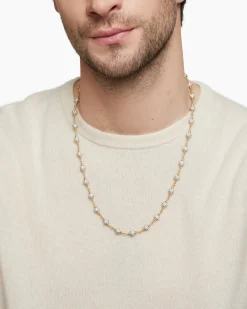 Spiritual Beads Necklace 18K Yellow Gold with Diamonds, 6mm