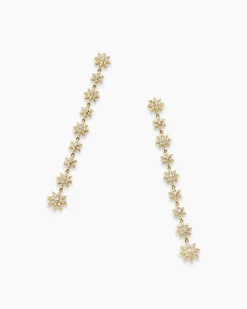 Starburst Drop Earrings 18K Yellow Gold with Diamonds, 70.9mm