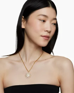 Starburst Pendant 18K Yellow Gold with Full Pavé Diamonds, 33.7mm