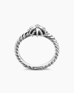 Starburst Teen Ring Sterling Silver with Center Diamond, 8mm