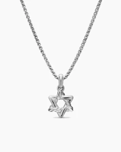 Star of David Pendant Necklace Sterling Silver, 12.3mm