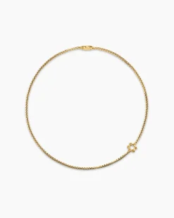 Star of David Station Necklace 18K Yellow Gold, 3.4mm