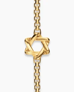 Star of David Station Necklace 18K Yellow Gold, 3.4mm