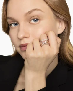 Stax Five Row Ring 18K Rose Gold with Morganite and Diamonds, 14mm