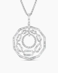 Stax Round Pendant White Gold with Diamonds