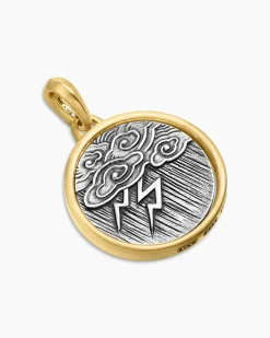 Storm Duality Amulet Sterling Silver with 18K Yellow Gold, 23.6mm