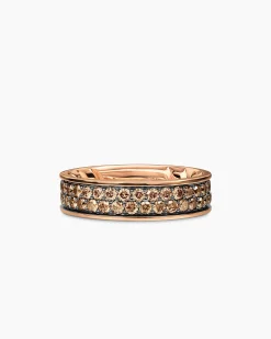 Streamline® Band Ring 18K Rose Gold with Cognac Diamonds, 6.2mm