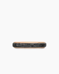 Streamline® Band Ring 18K Rose Gold with Forged Carbon, 4mm