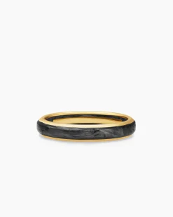 Streamline® Band Ring 18K Yellow Gold with Forged Carbon, 4mm