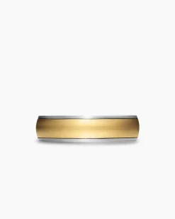 Streamline® Band Ring Sterling Silver with 18K Yellow Gold, 6.2mm