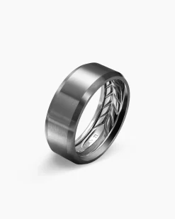 Streamline® Beveled Band Ring Grey Titanium, 8.5mm