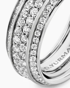 Streamline® Beveled Band Ring 18K White Gold with Diamonds, 8.5mm