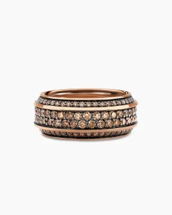 Streamline® Beveled Band Ring 18K Rose Gold with Cognac Diamonds, 8.5mm
