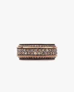 Streamline® Beveled Band Ring 18K Rose Gold with Cognac Diamonds, 8.5mm