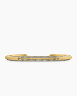 Streamline® Cuff Bracelet 18K Yellow Gold with Diamonds, 5.5mm