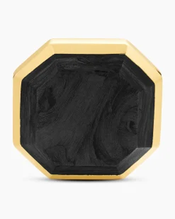 Streamline® Cufflinks 18K Yellow Gold with Forged Carbon, 15mm