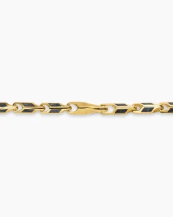 Streamline® Faceted Chain Necklace 18K Yellow Gold with Forged Carbon, 4.3mm