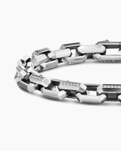 Streamline® Heirloom Chain Link Bracelet Sterling Silver with Diamonds, 7.5mm
