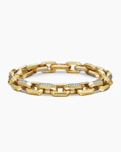 Streamline® Heirloom Chain Link Bracelet 18K Yellow Gold with Pavé Diamonds, 7.5mm