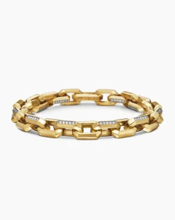 Streamline® Heirloom Chain Link Bracelet 18K Yellow Gold with Pavé Diamonds, 7.5mm